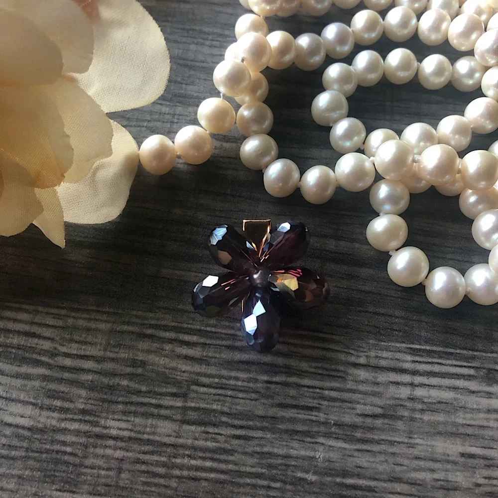 NEW Glass Crystal Flower Hair Clip - Picture 4 of 5
